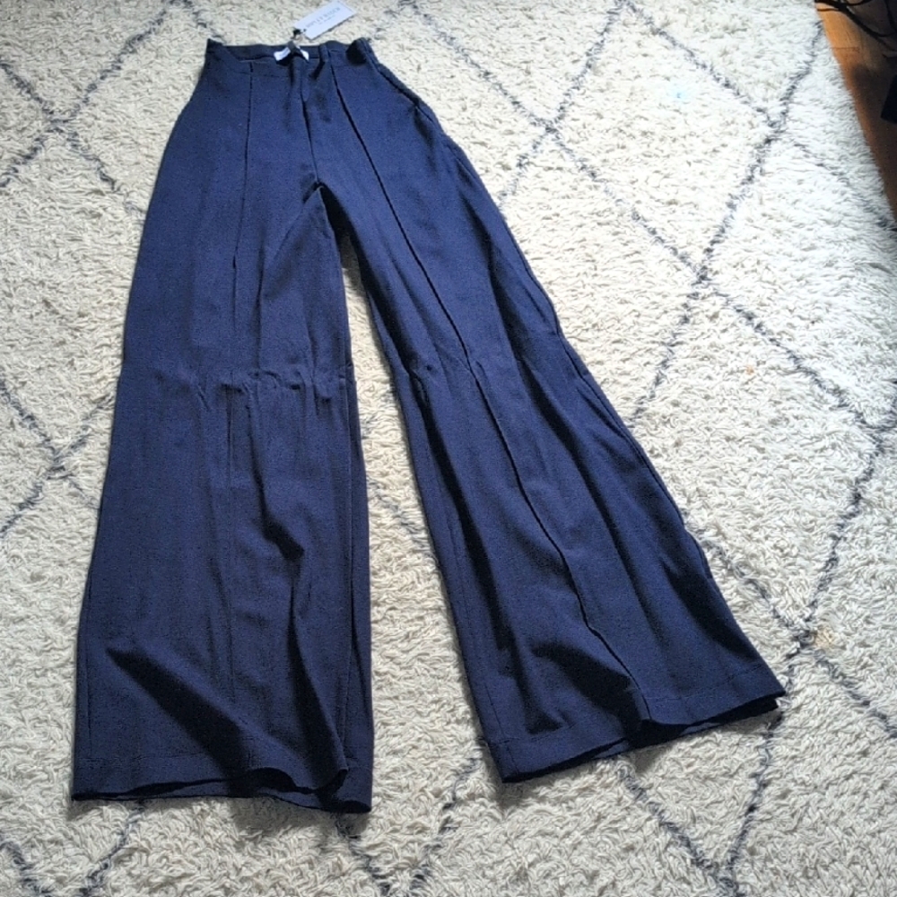 Chic Navy Wide-Leg Women's Pants